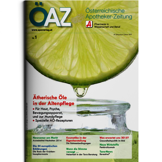 Cover der ersten Ausgabe des 69. Jahrgangs der ÖAZ im Jahr 2015
